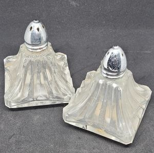 I Rice salt pepper shakers, crystal salt pepper set, salt pepper set, kitchen